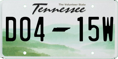 TN license plate D0415W