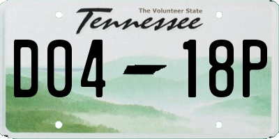 TN license plate D0418P