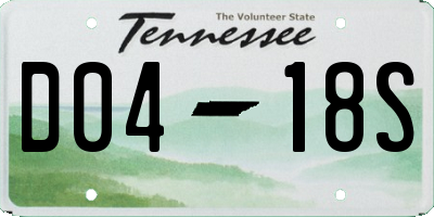 TN license plate D0418S