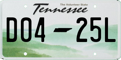 TN license plate D0425L