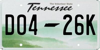 TN license plate D0426K