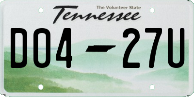 TN license plate D0427U