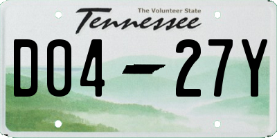 TN license plate D0427Y