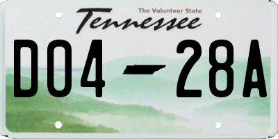 TN license plate D0428A