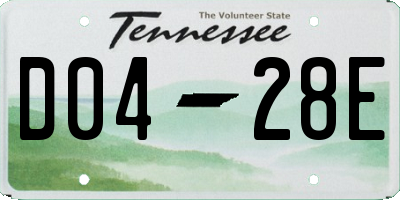 TN license plate D0428E