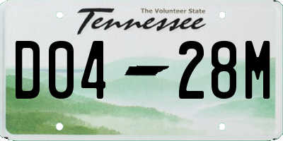 TN license plate D0428M