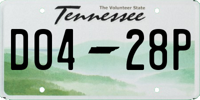 TN license plate D0428P