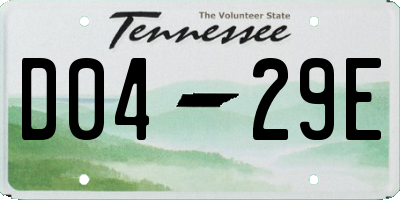 TN license plate D0429E