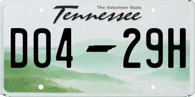 TN license plate D0429H