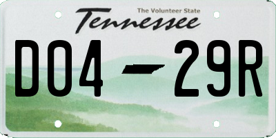 TN license plate D0429R
