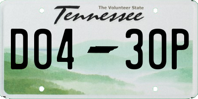 TN license plate D0430P