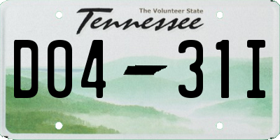 TN license plate D0431I