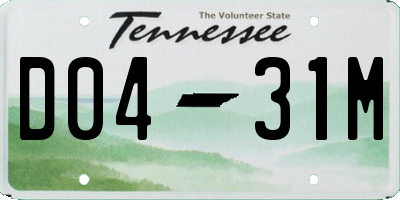 TN license plate D0431M
