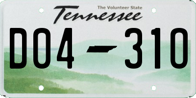 TN license plate D0431O