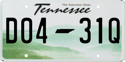 TN license plate D0431Q