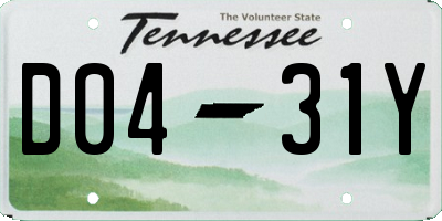 TN license plate D0431Y