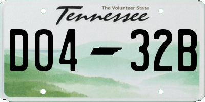 TN license plate D0432B