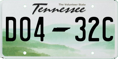 TN license plate D0432C