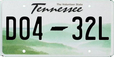 TN license plate D0432L