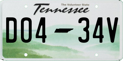 TN license plate D0434V