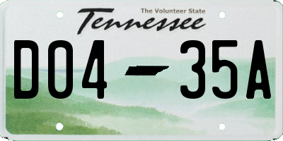 TN license plate D0435A