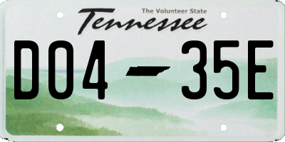 TN license plate D0435E