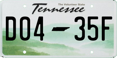 TN license plate D0435F