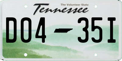 TN license plate D0435I