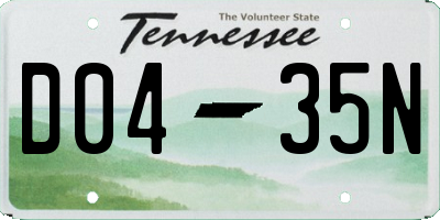 TN license plate D0435N