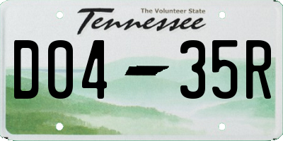 TN license plate D0435R
