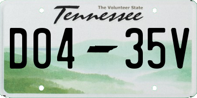 TN license plate D0435V