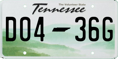 TN license plate D0436G