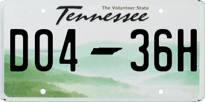 TN license plate D0436H