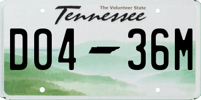 TN license plate D0436M