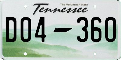 TN license plate D0436O