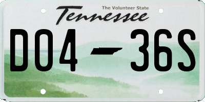 TN license plate D0436S