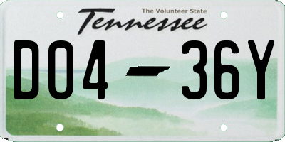 TN license plate D0436Y