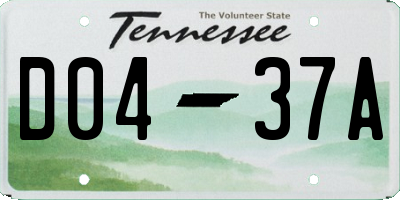 TN license plate D0437A
