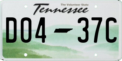 TN license plate D0437C