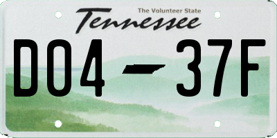 TN license plate D0437F