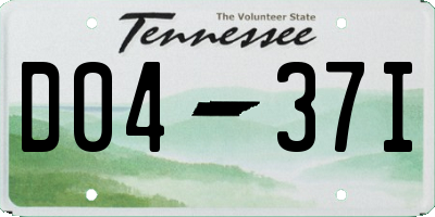 TN license plate D0437I