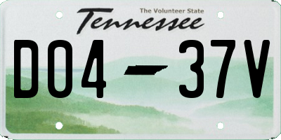 TN license plate D0437V