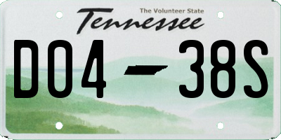TN license plate D0438S