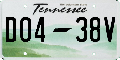 TN license plate D0438V