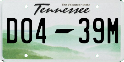 TN license plate D0439M