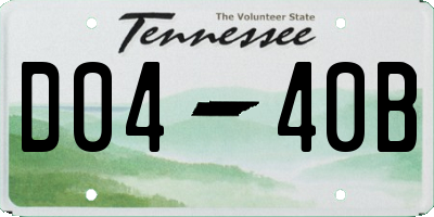 TN license plate D0440B
