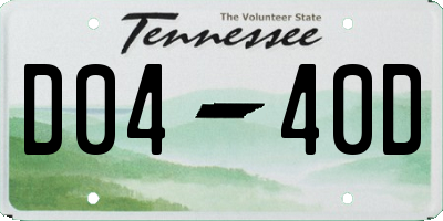 TN license plate D0440D