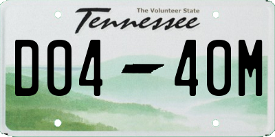 TN license plate D0440M