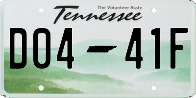 TN license plate D0441F