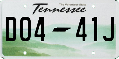 TN license plate D0441J